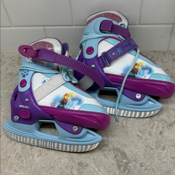 Disney Frozen Adjustable Ice Skates fits sizes Y8, Y9, Y10, Y11. Like New! - Picture 2 of 11